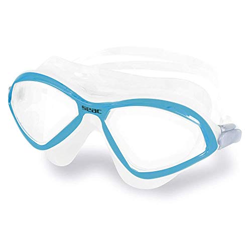 Seac Diablo, Gafas de natación para nadar en la piscina y en el mar para mujeres y hombres, Trasparente/Azul, Estándar