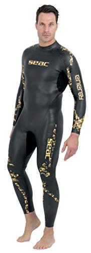 Seac Energy Traje Ultra elástico en Neopreno Suave SmoothSkin de 2mm para natación y Freediving, Hombres, Negro, XXXL