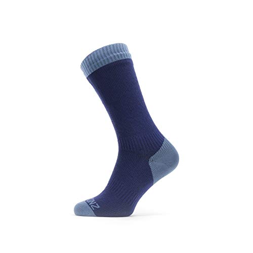 Seal Skinz Calcetines Impermeables de Longitud Media para Clima cálido Unisex para Adultos, Azul, M