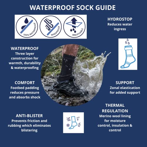 Seal Skinz Waterproof Warm Weather Ankle Length Sock with Hydrostop Calcetines, Unisex Adulto, Negro, M