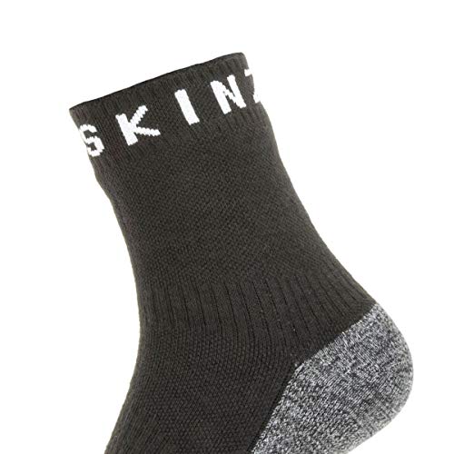 SealSkinz Waterproof Warm Weather Soft Touch Ankle Length Calcetín, Hombre, Black/Grey Marl/White, Extra-Large
