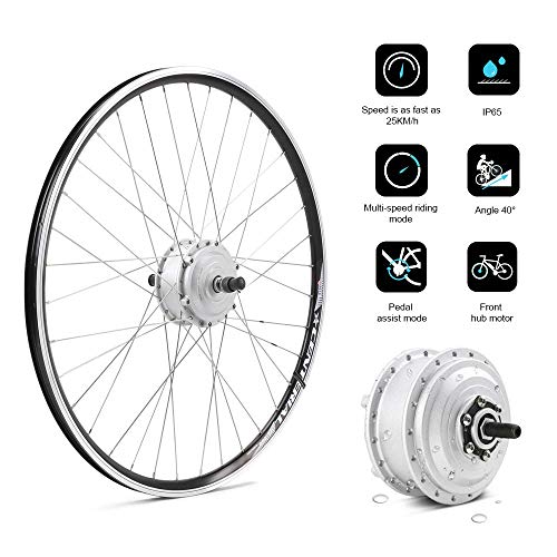 SEASON Kit de conversión para Bicicleta eléctrica, 36 V, 250 W, 28" con Motor de Rueda Delantera, Pantalla LCD, 5 Niveles Pas para Bicicleta eléctrica