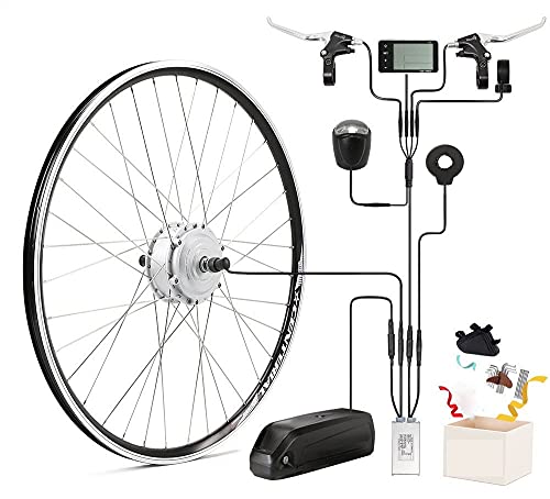 SEASON Kit de conversión para Bicicleta eléctrica, 36 V, 250 W, 28" con Motor de Rueda Delantera, Pantalla LCD, 5 Niveles Pas para Bicicleta eléctrica