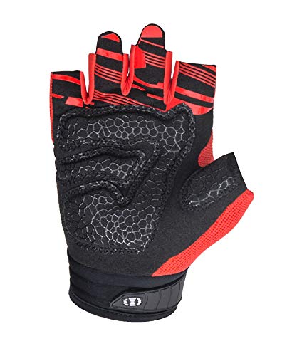 Seibertron Dirtclaw Unisex BMX MX ATV MTB Road Racing Mountain Bike Bicycle Cycling Off-Road/Dirt Bike Gel Padded Anti - Slip Palm Fingerless Gloves Motorcycle Motocross Sports Gloves Red XL