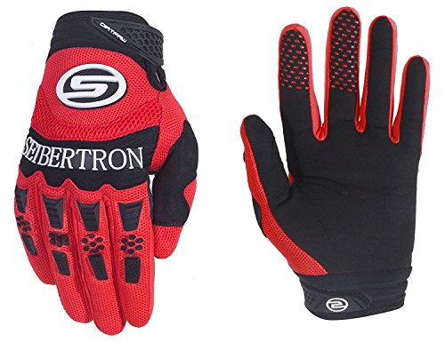 Seibertron Dirtpaw Hombres Profesional Bicicletas MTB Racing Off-Road/Dirt Bike Deportes Guantes (Rojo, M)