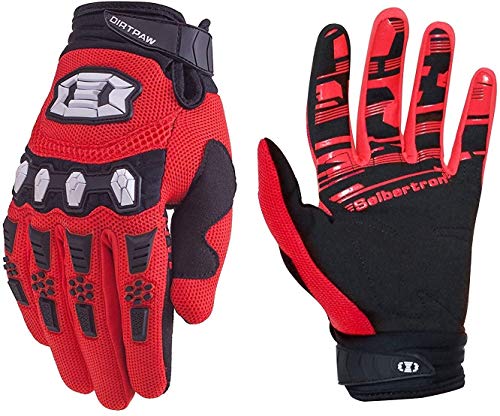 Seibertron Dirtpaw Race/Racing Touch Pantalla Guantes de Off-Road Bicicleta BMX MX ATV MTB de la Guantes de Moto Motocrós Riding Exterior Motocicleta Guantes Adecuado Uomini e Donna Red XS