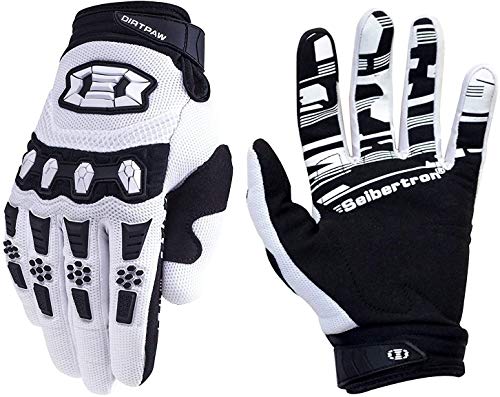 Seibertron Dirtpaw Race/Racing Touch Pantalla Guantes de Off-Road Bicicleta BMX MX ATV MTB de la Guantes de Moto Motocrós Riding Exterior Motocicleta Guantes Adecuado Uomini e Donna White S