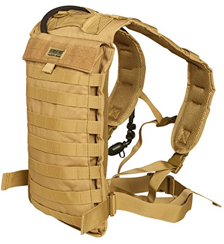 Seibertron Tactical Molle Hydration Carrier Pack Backpack Great for Outdoor Sports of Running Hiking Camping Cycling Motorcycle Fit for 2L or 2.5L Water Bladder(Not Included) Khaki