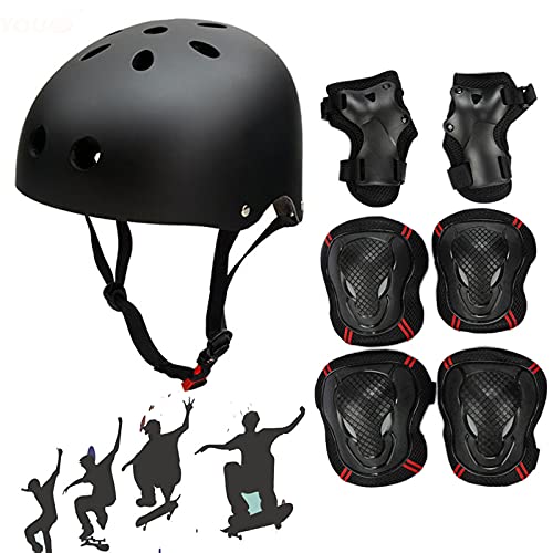 SelfLove Casco de Bicicleta Infantil Juego de Cascos Protector de Muñecas Deportes al Aire Libre Juego de Equipo de Protección para Scooter de Rodillos Bicicleta BMX Ciclismo Patinaje (L)