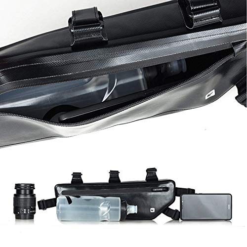 Selighting Bolsa Bicicleta Bolsa Triángulo Bici Impermeable Bolsa Tubo Bicicleta Bolsas Manillar de Bicicleta Montaña Triangular del Bolso de TopTube para Mountain Road MTB Bike (Negro)