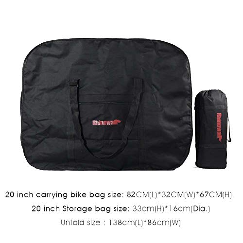 Selighting Bolsa Transporte Bicicleta Plegable, Bolsa de Almacenamiento de Bici Bolsa para el Manillar Bolso Plegable para el Envío de Viajes Aéreos, 20 Inch (Negro)