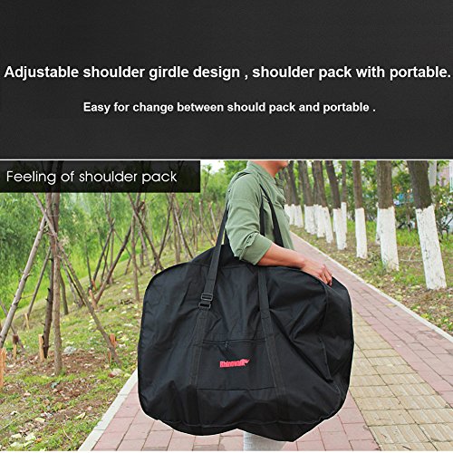 Selighting Bolsa Transporte Bicicleta Plegable, Bolsa de Almacenamiento de Bici Bolsa para el Manillar Bolso Plegable para el Envío de Viajes Aéreos, 20 Inch (Negro)