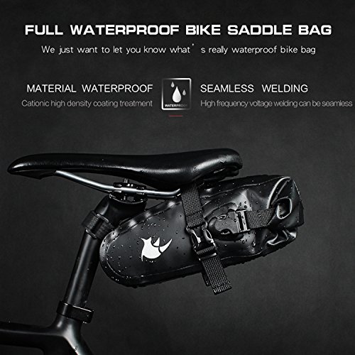 Selighting Impermeable Bicicleta Alforja Asiento Trasero Carrier Bolsas de Sillín Alforjas de Ciclismo (Negro-2, 2.5L)