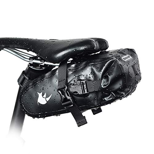 Selighting Impermeable Bicicleta Alforja Asiento Trasero Carrier Bolsas de Sillín Alforjas de Ciclismo (Negro-2, 2.5L)