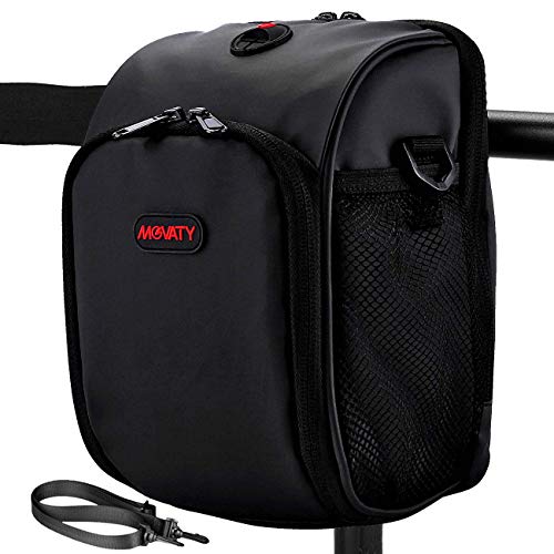 Selighting Multifunción Bolsa para Manillar Bicicleta, Impermeable Alforjas Bolsa Delandera de Bicicletas Carretera Ciclismo con Correa para el Hombro Extraíble y Cubierta para la Lluvia (Negro)