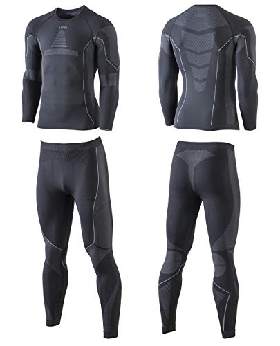 Selighting Set de Ropa Térmica para Hombre,Conjuntos Ropa Interior Deportiva Funcional de Invierno,Transpirable Camiseta Pantalones Térmica para Esquí Ciclismo Fitness Running