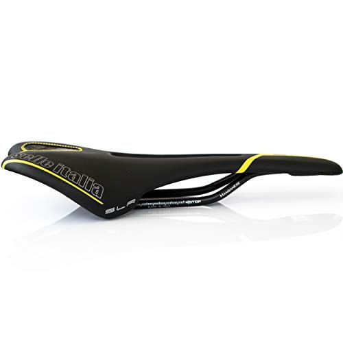 Sella italia SLR Flow TM Sillín para Bicicleta, Unisex, Negro/Amarillo, S2