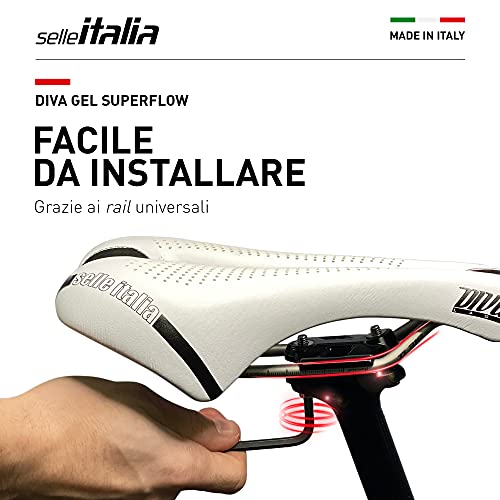 Selle Italia Diva Gel Superflow sillín, Women's, Blanco, L