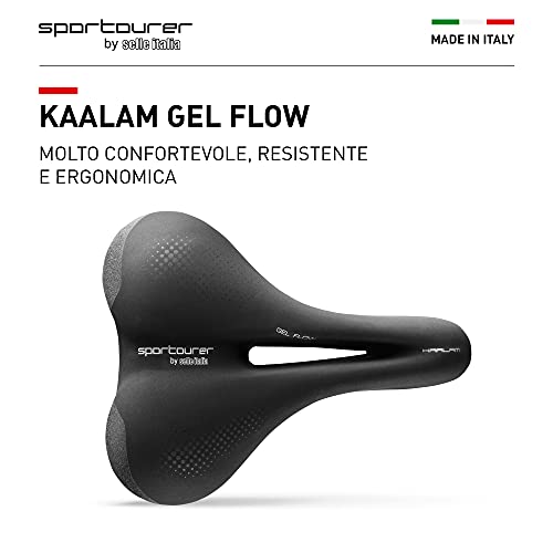 Selle Italia Kaalam Gel Flow Sillín, Unisex Adulto, Negro, L2