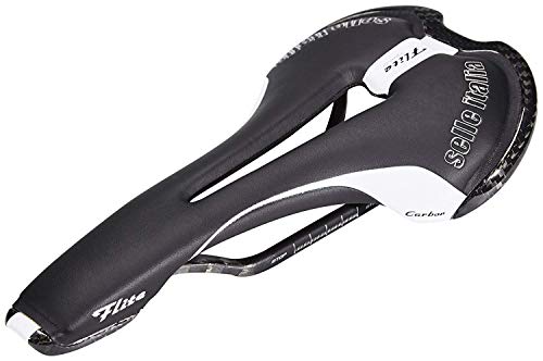 Selle Italia - Sillìn Bicicleta de Carretera FLITE Tekno Flow, Rail Carbon/Keramic Ø7x9, Sillìn Road Perfomance Full Carbon Ultra Ligero