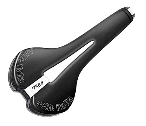 Selle Italia - Sillìn Bicicleta de Carretera FLITE Tekno Flow, Rail Carbon/Keramic Ø7x9, Sillìn Road Perfomance Full Carbon Ultra Ligero