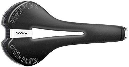 Selle Italia - Sillìn Bicicleta de Carretera FLITE Tekno Flow, Rail Carbon/Keramic Ø7x9, Sillìn Road Perfomance Full Carbon Ultra Ligero