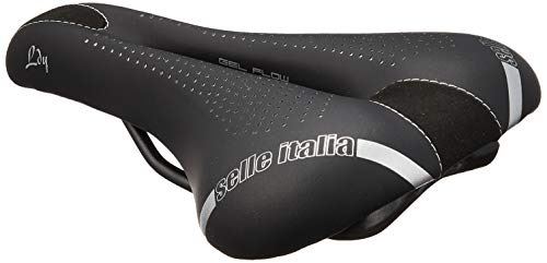 Selle Italia - Sillìn Bicicleta de Carretera Lady Gel Flow, Rail Manganese Tubo Ø7, Sillìn Road Gran Turismo Fibra-tek, Comfort Gel, Amortiguador