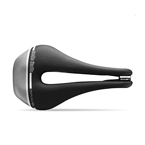 Selle Italia - Sillìn Bicicleta de Carretera Novus Boost Gravel Tech Superflow, Rail TI 316 Tubo Ø7, Sillìn Corto Road Perfomance Fibra-tek Ligero, Comfort, Amortiguador