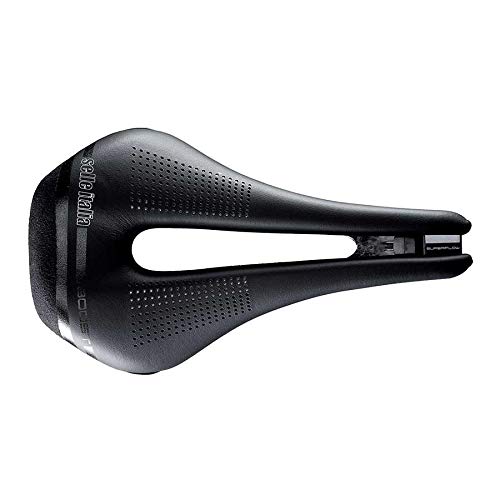 Selle Italia - Sillìn Bicicleta de Carretera Novus Boost Kit Carbonio Superflow, Rail Carbon/Keramic Ø7x9, Sillìn Corto Road Perfomance Fibra-tek Ligero, Comfort