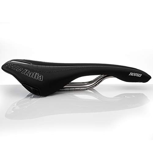 Selle Italia - Sillìn Bicicleta de Carretera Novus Endurance Superflow, Rail TI 316 Tubo Ø7, Sillìn Corto Road Perfomance Fibra-tek Ligero, Ultra Comfort Gel