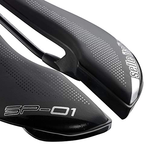 Selle Italia - Sillìn Bicicleta de Carretera SP-01 Boost TM Superflow, Rail Manganese Tubo Ø7, Sillìn Corto Road Perfomance Duro-tek, Comfort