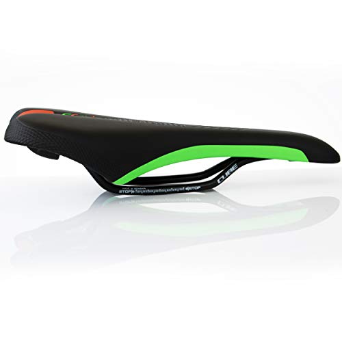 Selle Italia X1 X-Cross Cube SC1 Sillín, Unisex, Negro/Verde/Naranja