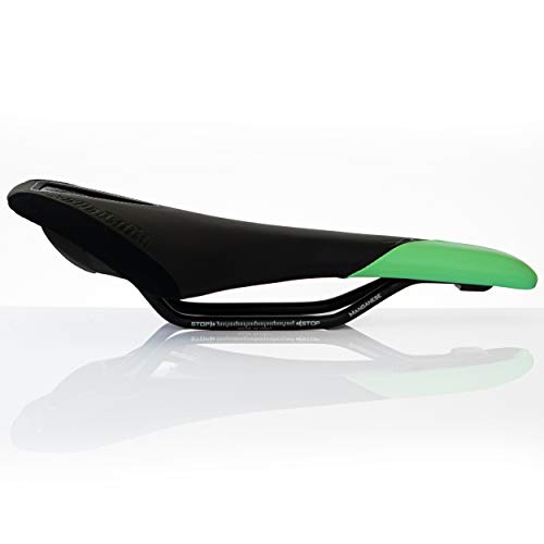 Selle Italia XR TM - Sillín de Paseo, Color Negro y Verde Menta