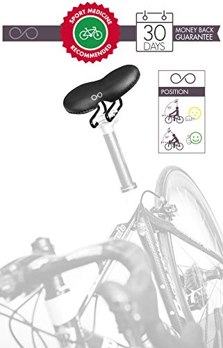 sellOttO Giro - Sillín cómodo Gel Hombre Mujer, Ninguna presión en Zona genital - Ideal para Bicicleta Eléctrica, Plegable, Piñón Fijo, MTB, Carrera
