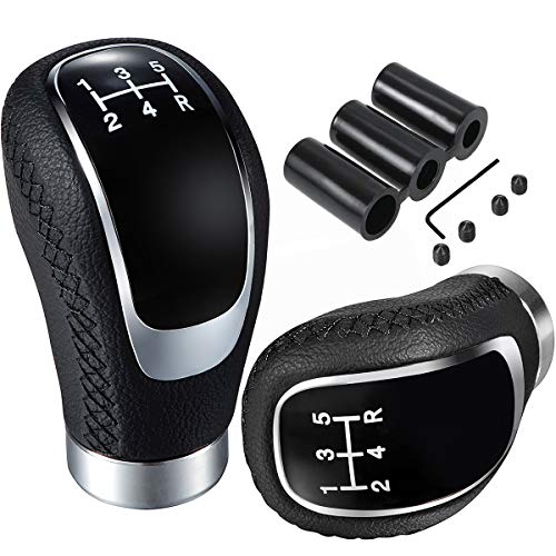 Semoss Tuning Coche Interior Pomo de Palanca de Cambios Marchas Universal 5 Velocidades con 3 adaptadores