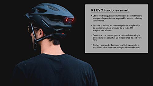 Sena R1 EVO Smart Helmet para Ciclismo (Negro Mate, Tallas M), Certificado CE