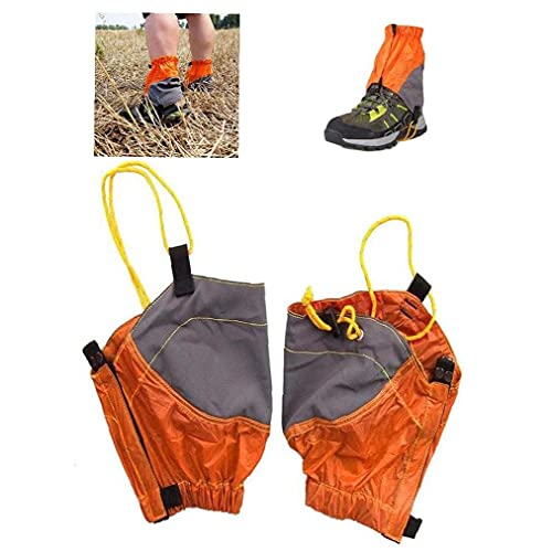 Senderismo Pierna Polaina Impermeable Trail Baja De La Pierna Ajustable del Tobillo Gator Polaina De La Nieve 1pair Naranja