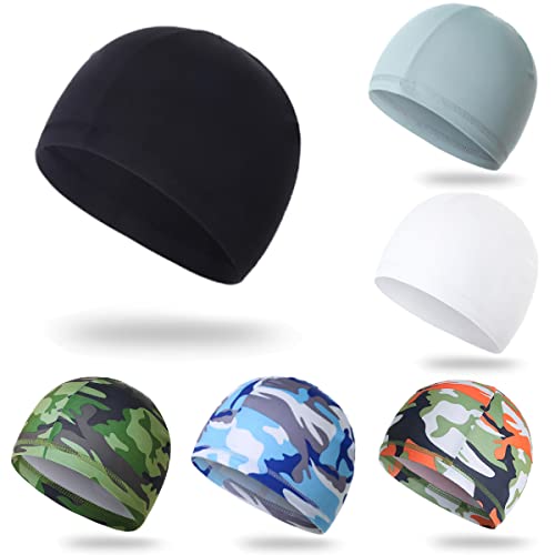 Senteen Sombrero De Bicicleta, 6pcs Gorro De Ciclismo Respirable Verano Gorra Debajo del Casco Speed Dry Casquete De Ciclismo Absorbentes De Sudor Forro De Casco Tamaño Elástico Universal Unisexe