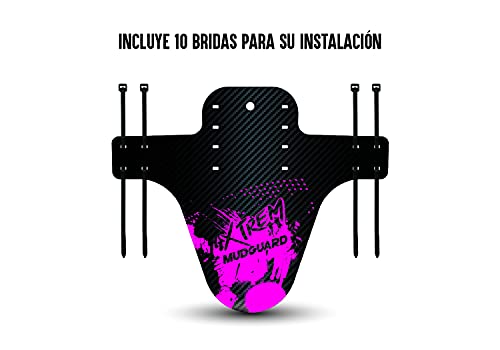 Seribas Guardabarros MTB-2 Unidades Incluye Bridas-Guardabarros Carbono-Guardabarros Bicicleta montaña-MTB Mudguard (Lila)