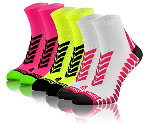 Sesto Senso Calcetines Deporte Colores Cortos Algodón Hombre Mujer 3-12 Pares Blanco Amarillo 39-42 3 Pack Rosa Mix