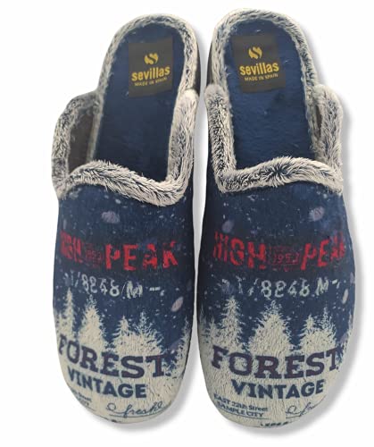 Sevillas - Zapatillas de Estar en Casa - Antideslizante - Calidad - Fabricado en ESPAÑA (41, Montaña, numeric_41)