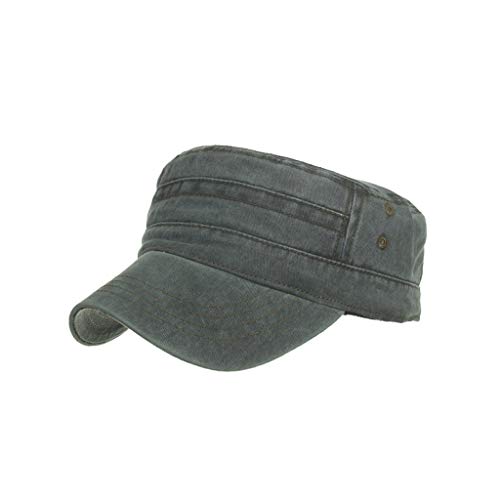 SEWORLD Gorras de algodón Lavado Caps Militares Cadete Diseño único Vintage Top Tapa Plana Sombrero