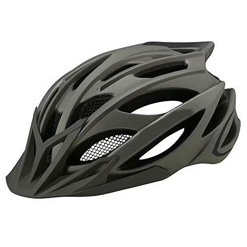 SFBBBO Casco Bicicleta Casco de Ciclismo XC Casco de Bicicleta MTB Casco de Bicicleta Luz Trasera integrada   Cascos de montaña de Carretera Gorra de Seguridad M Gris Titanio