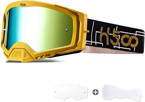 SGTTX Gafas de motocross Antivaho Antipolvo Gafas transparentes para motocicleta MTB Sendero de descenso Dirt Jump Ciclismo Off Road Racing Gafas MX con gafas de motocicleta Tear Off