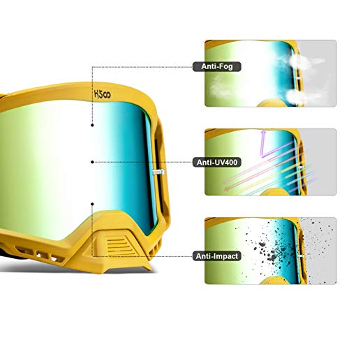 SGTTX Gafas de motocross Antivaho Antipolvo Gafas transparentes para motocicleta MTB Sendero de descenso Dirt Jump Ciclismo Off Road Racing Gafas MX con gafas de motocicleta Tear Off