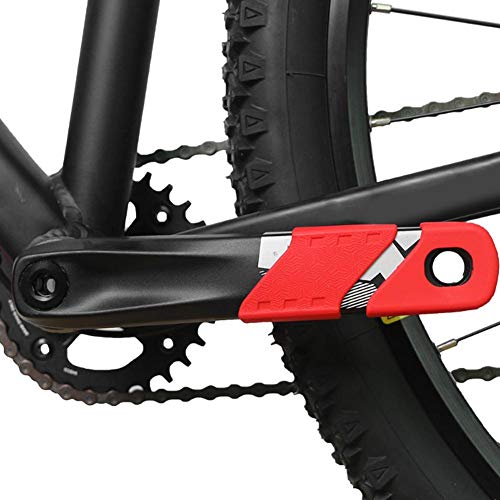 Sharainn Protector de manivela de 4 Piezas, protección de manivela de Bicicleta de 4 Piezas, Accesorio de Bicicleta para la mayoría de Tipos de bielas de Bicicleta(Red)