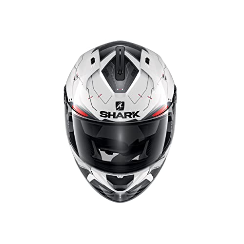 SHARK RIDILL MECCA Casco de Moto, Hombre, Blanco Negro Rojo, Medium