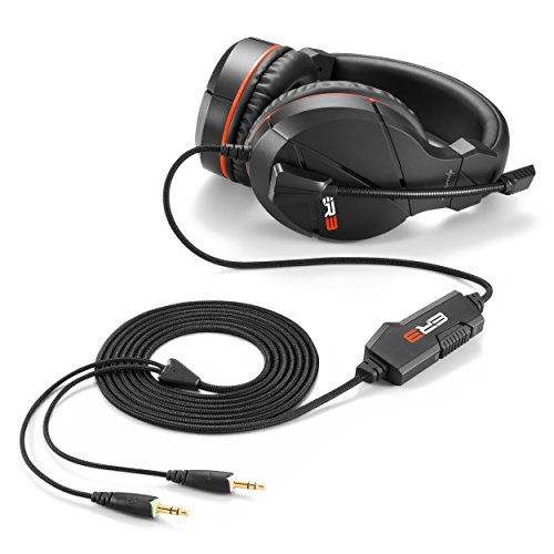Sharkoon RUSH ER3 - Auriculares Gaming con Cable, Estéreo, Micrófono, Negro/ Naranja