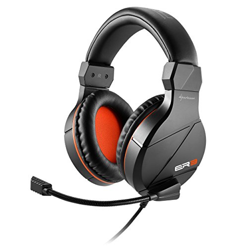 Sharkoon RUSH ER3 - Auriculares Gaming con Cable, Estéreo, Micrófono, Negro/ Naranja