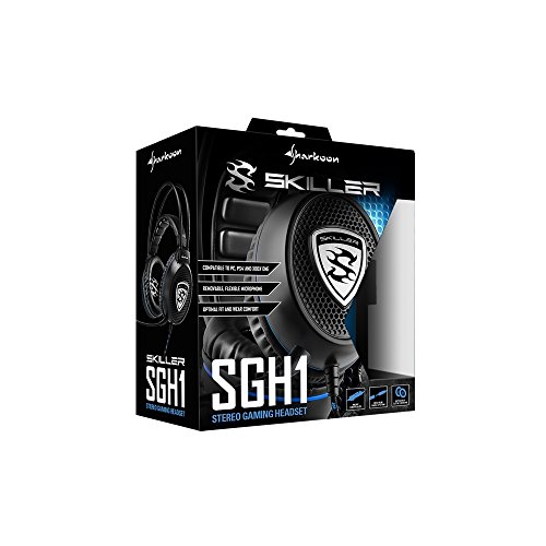 Sharkoon SGH1 - Auriculares Gaming con Cable, Estéreo, Micrófono, Negro/Azul